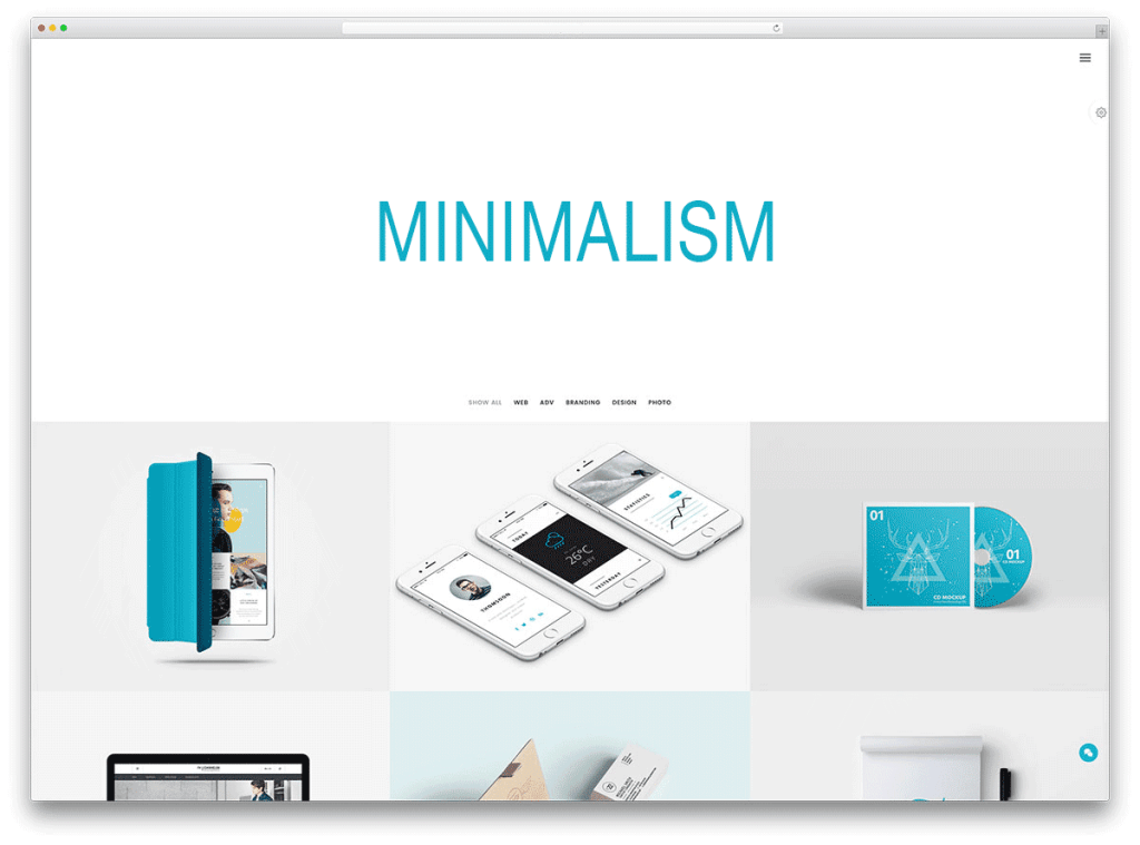 minimalist web design
